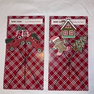 2SET OF  3 HOLIDAYS  CHRISTMAS TREE PICKS